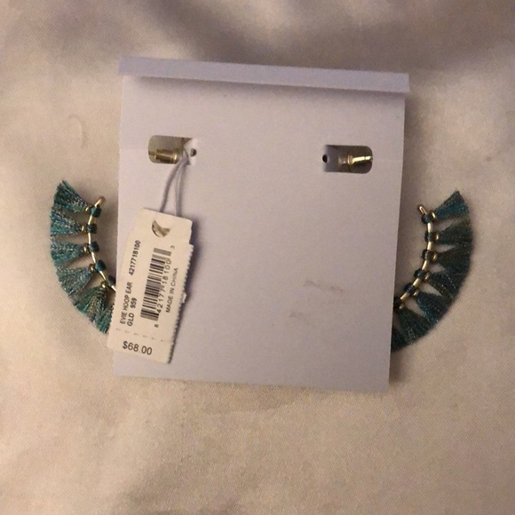 Kendra Scott Evie Gold Tone Hoop Earrings Turquoise Tassels NEW - Picture 11 of 12